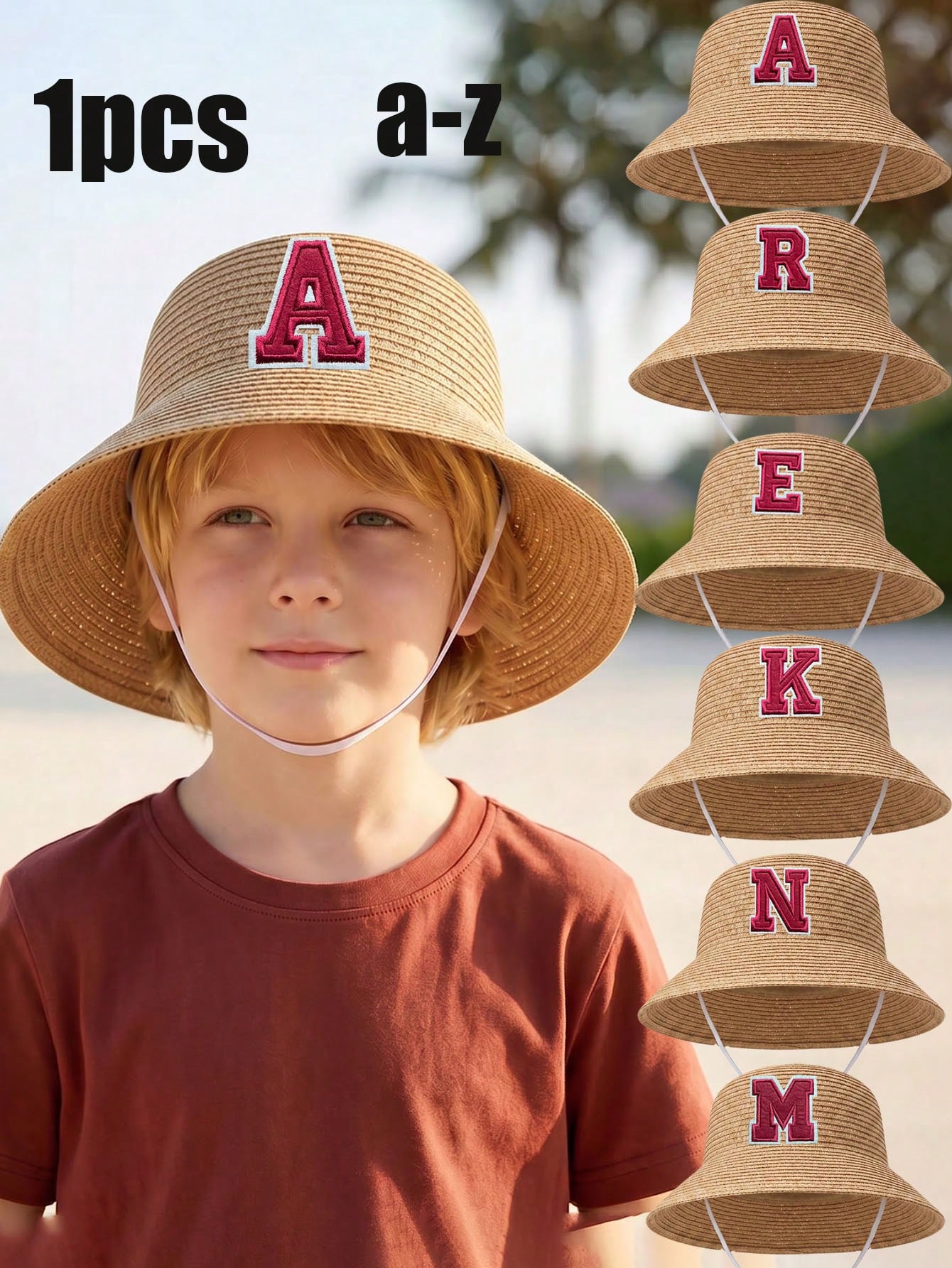 Kids Outdoor Hat - 1 szt. Kapelusz słomkowy dla chłopców