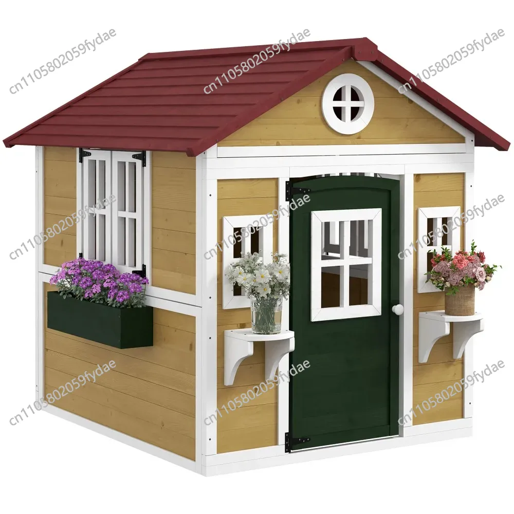 Kids Outdoor Wooden Playhouse - Drewniany domek dla dzieci na zewnątrz,