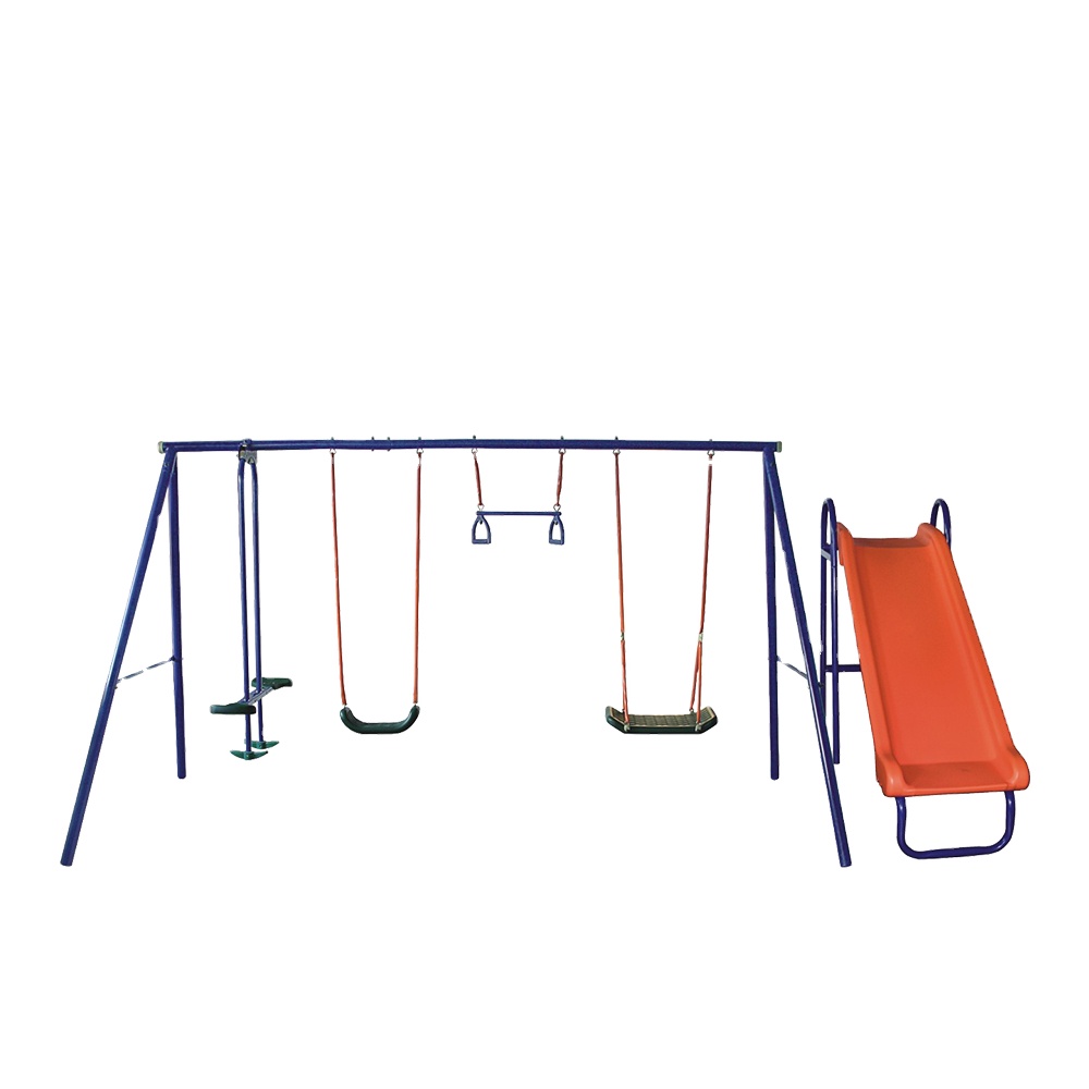 Kids Outdoor Slide Set - Hurtownia Tanie Sześciostanowiskowe Zewnętrzne Ogrodowe Huśtawki