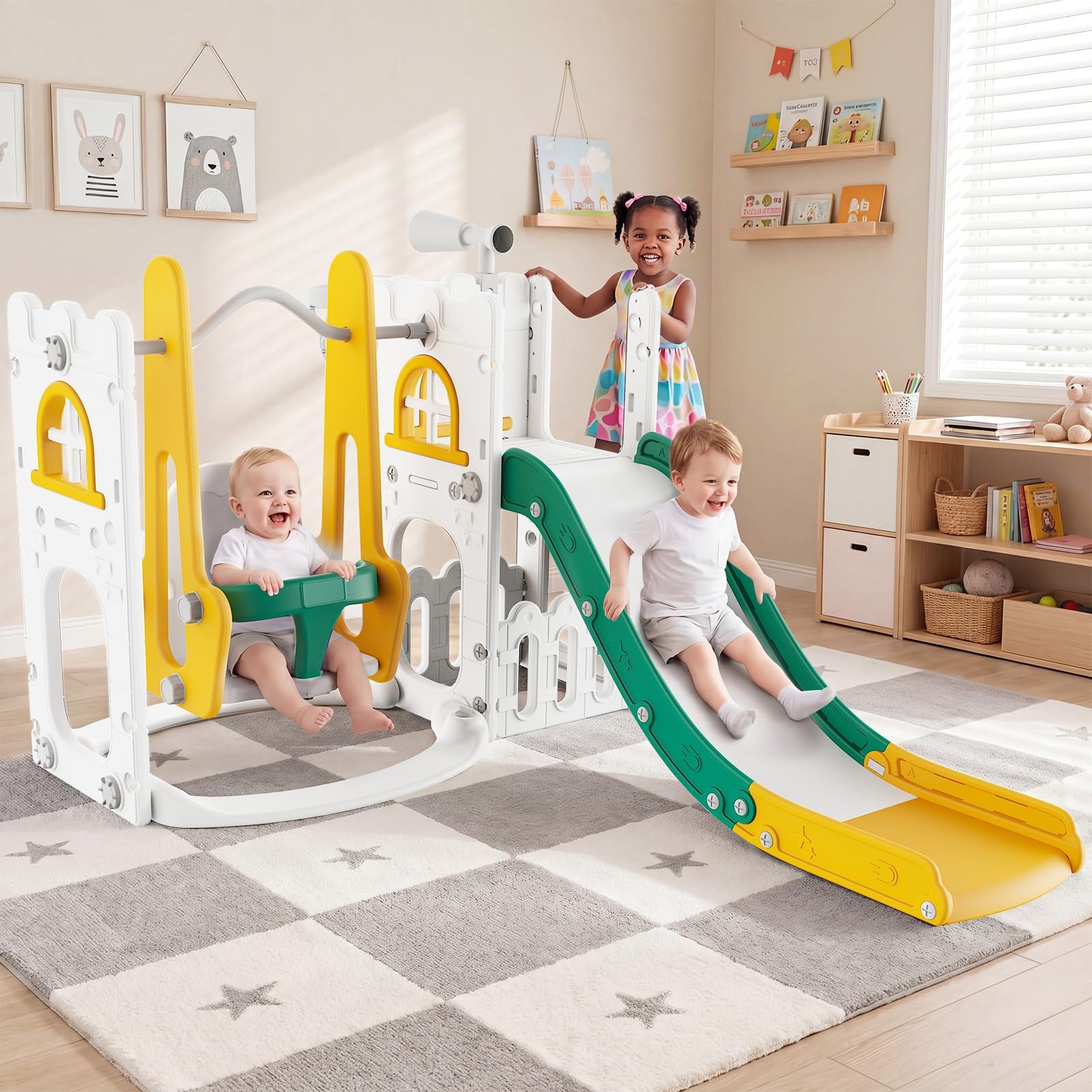 Kids Outdoor Slide Set - Zestaw 7 w 1 dla małych