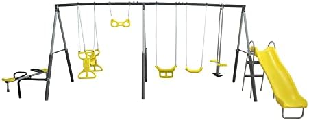 Kids Outdoor Slide Set - Metalowy zestaw huśtawek dla dzieci Sun