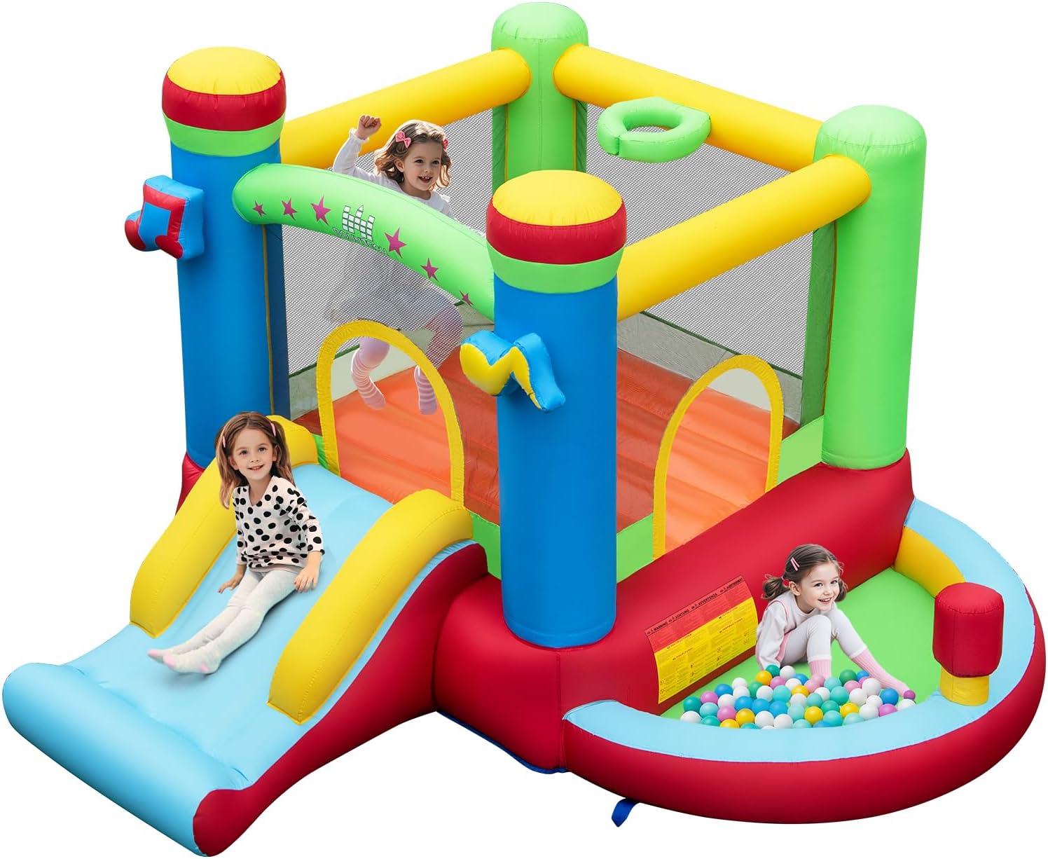 Kids Outdoor Jump House - Nadmuchiwany domek do skakania z basenkiem
