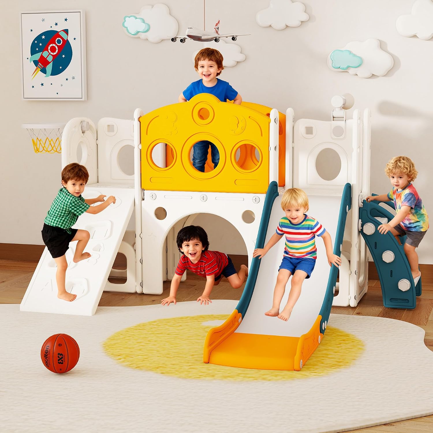 Kids Outdoor Slide Set - Zestaw zjeżdżalni 9 w 1 dla