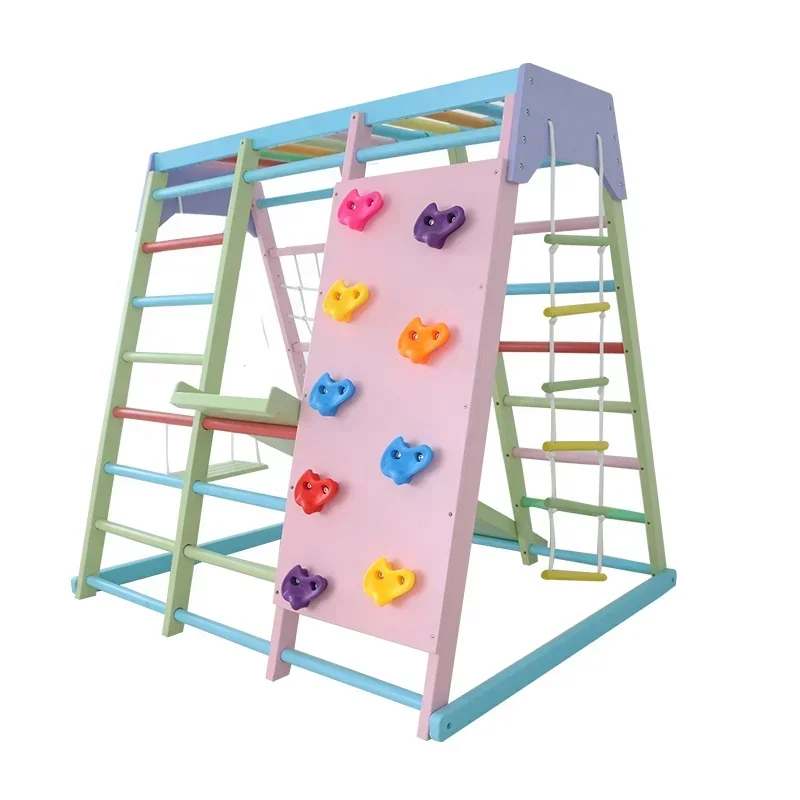 Kids Outdoor Slide Set - Drewniany zestaw do wspinaczki dla dzieci