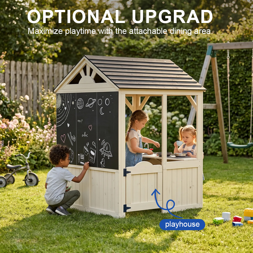 Budynki ogrodowe Meble Domek d – Kids Outdoor Wooden Playhouse recenzja i cena