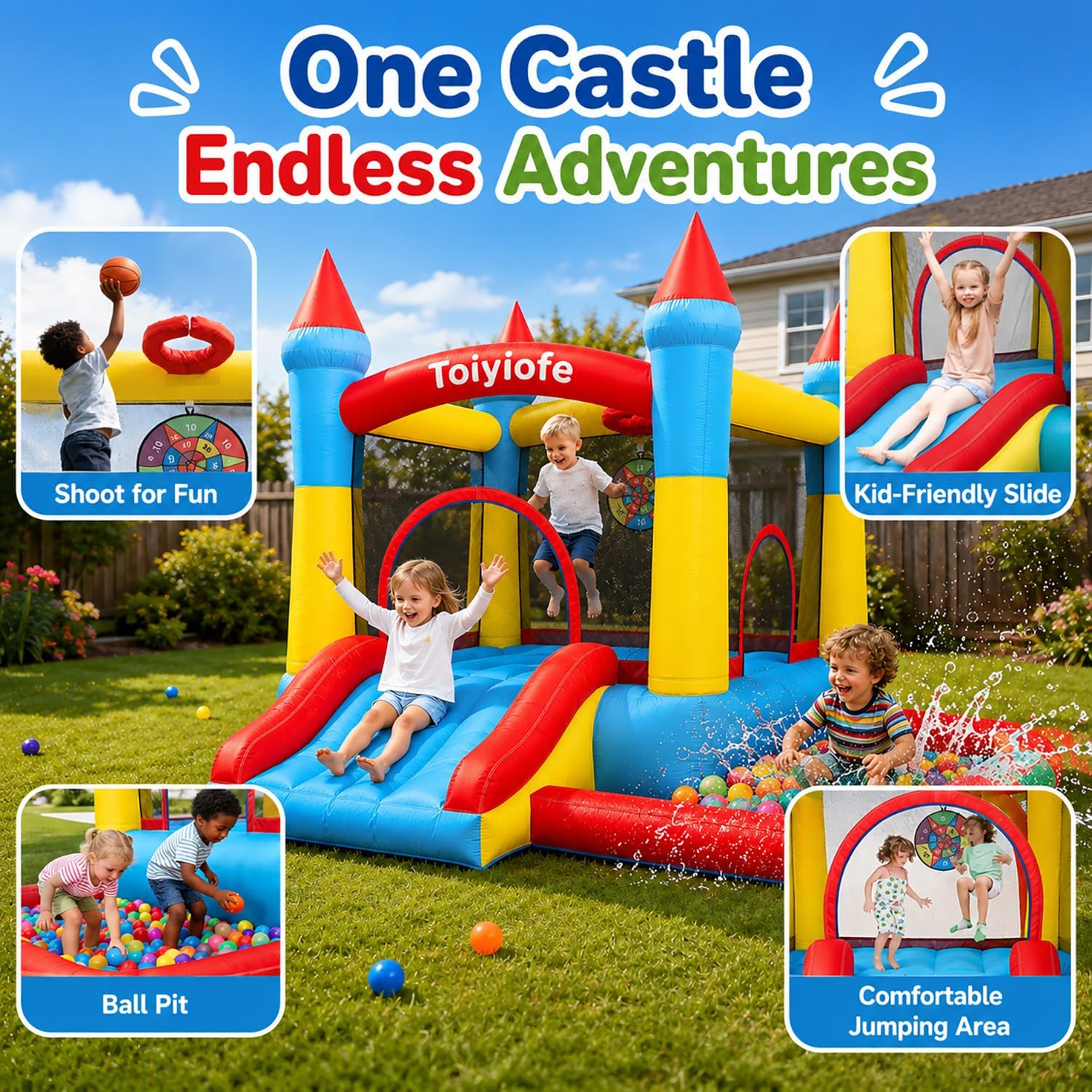 Dmuchany zamek dla dzieci w wi – Kids Outdoor Jump House recenzja i cena