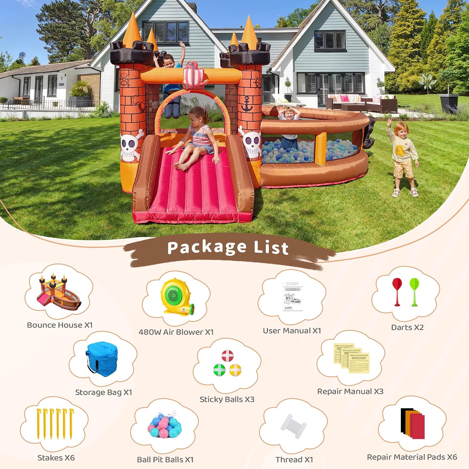 Nadmuchiwany zamek do skakania – Kids Outdoor Jump House recenzja i cena