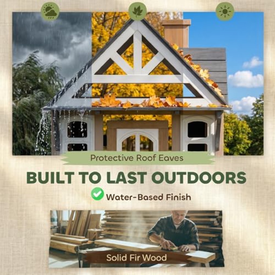 Drewniany domek do zabawy dla  – Kids Outdoor Wooden Playhouse recenzja i cena