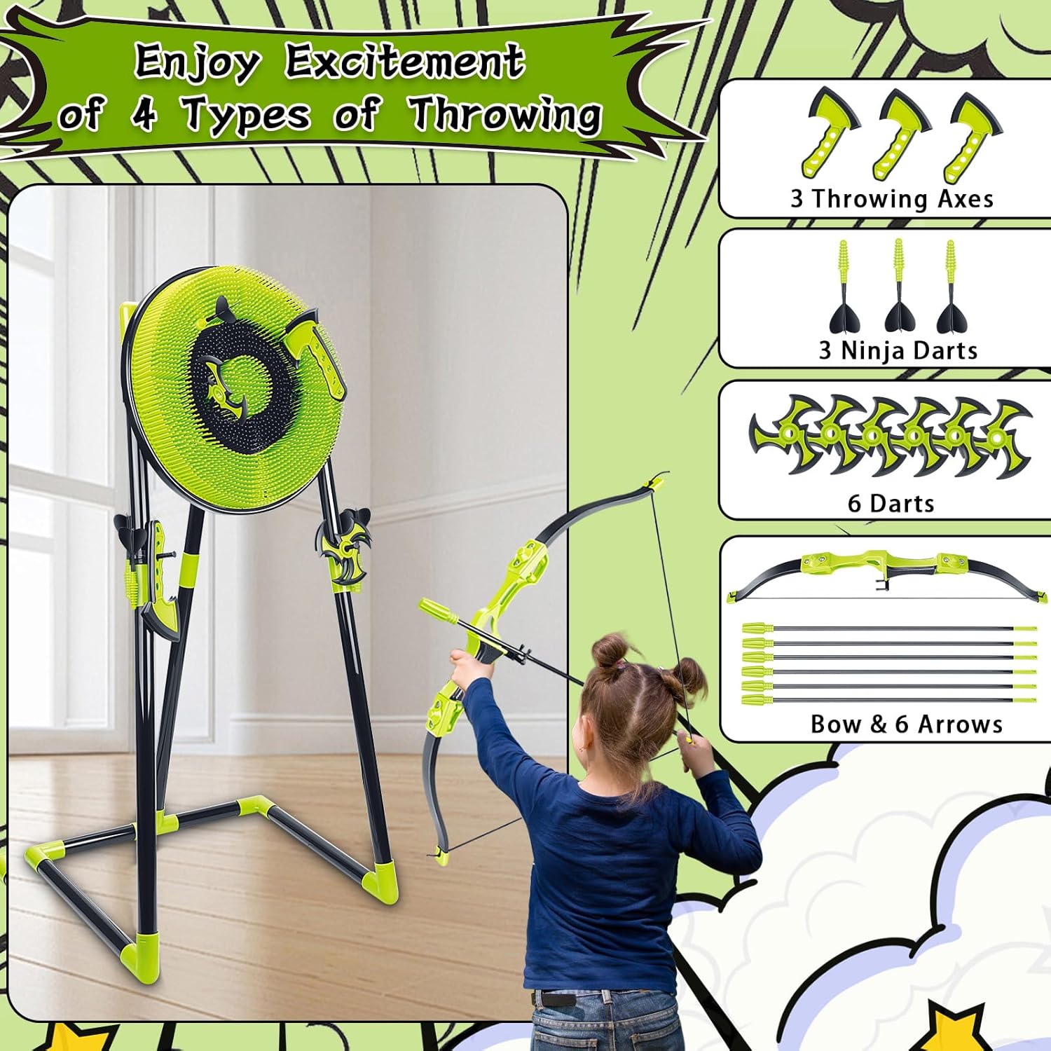 Zestaw celów do rzucania sieki – Kids Outdoor Ninja Set recenzja i cena