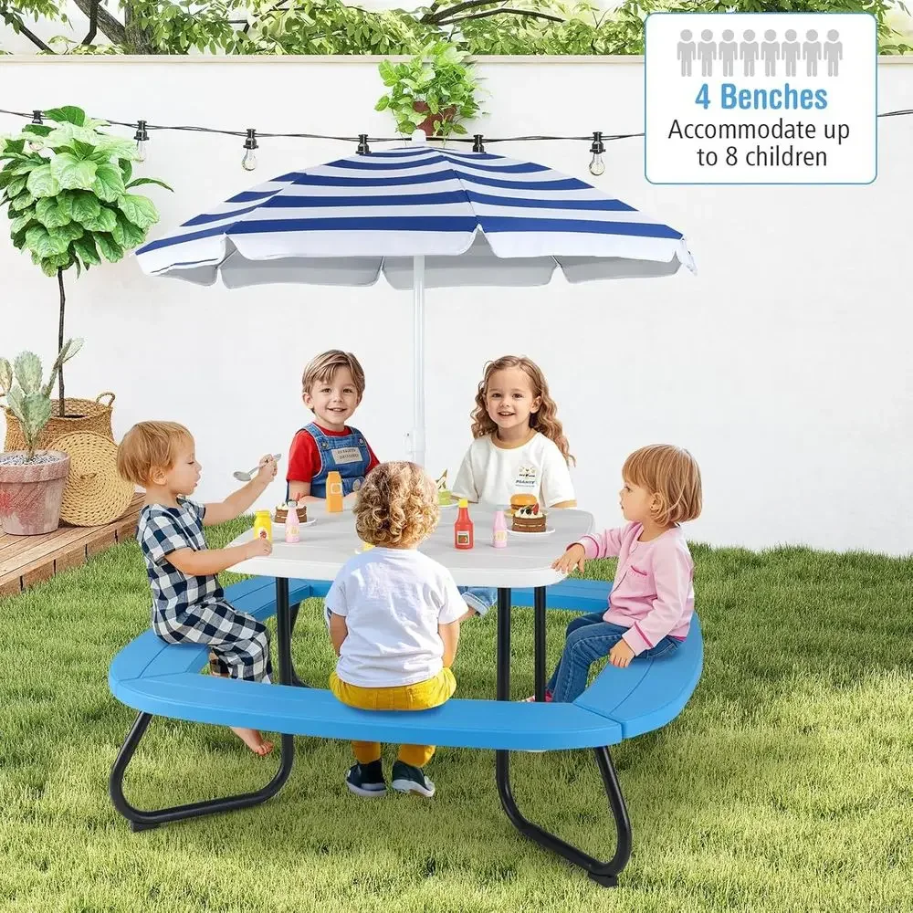 Stół piknikowy dla 8 osób z pa – Kids Outdoor Activity Table recenzja i cena