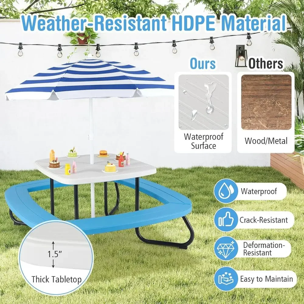 Stół piknikowy dla 8 osób z pa – Kids Outdoor Activity Table recenzja i cena