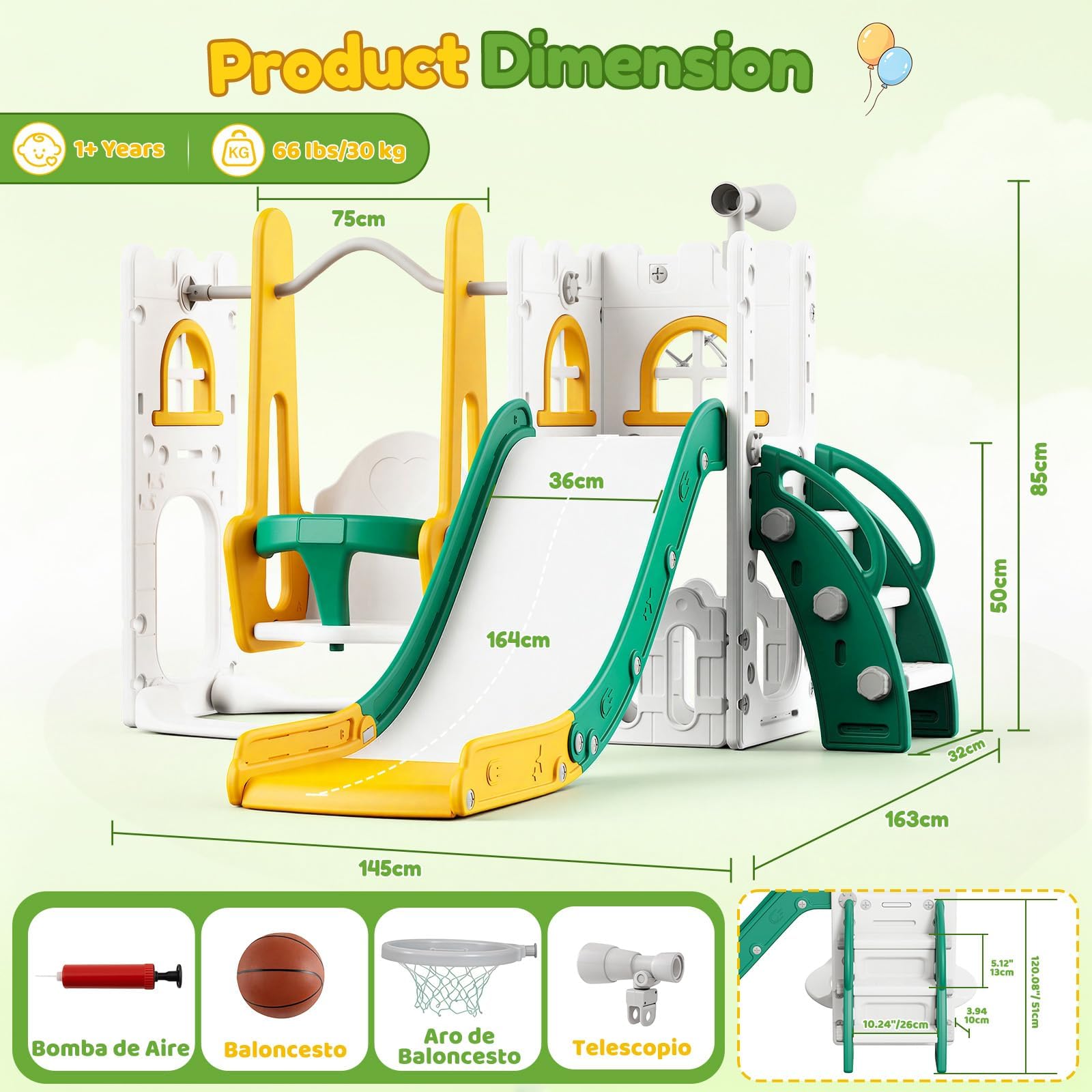 Zestaw 7 w 1 dla małych dzieci – Kids Outdoor Slide Set recenzja i cena