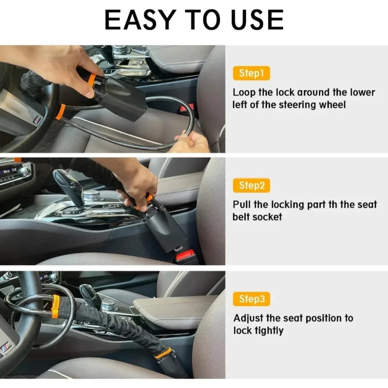 Blokada kierownicy samochodowe – Swing Seat Belt recenzja i cena