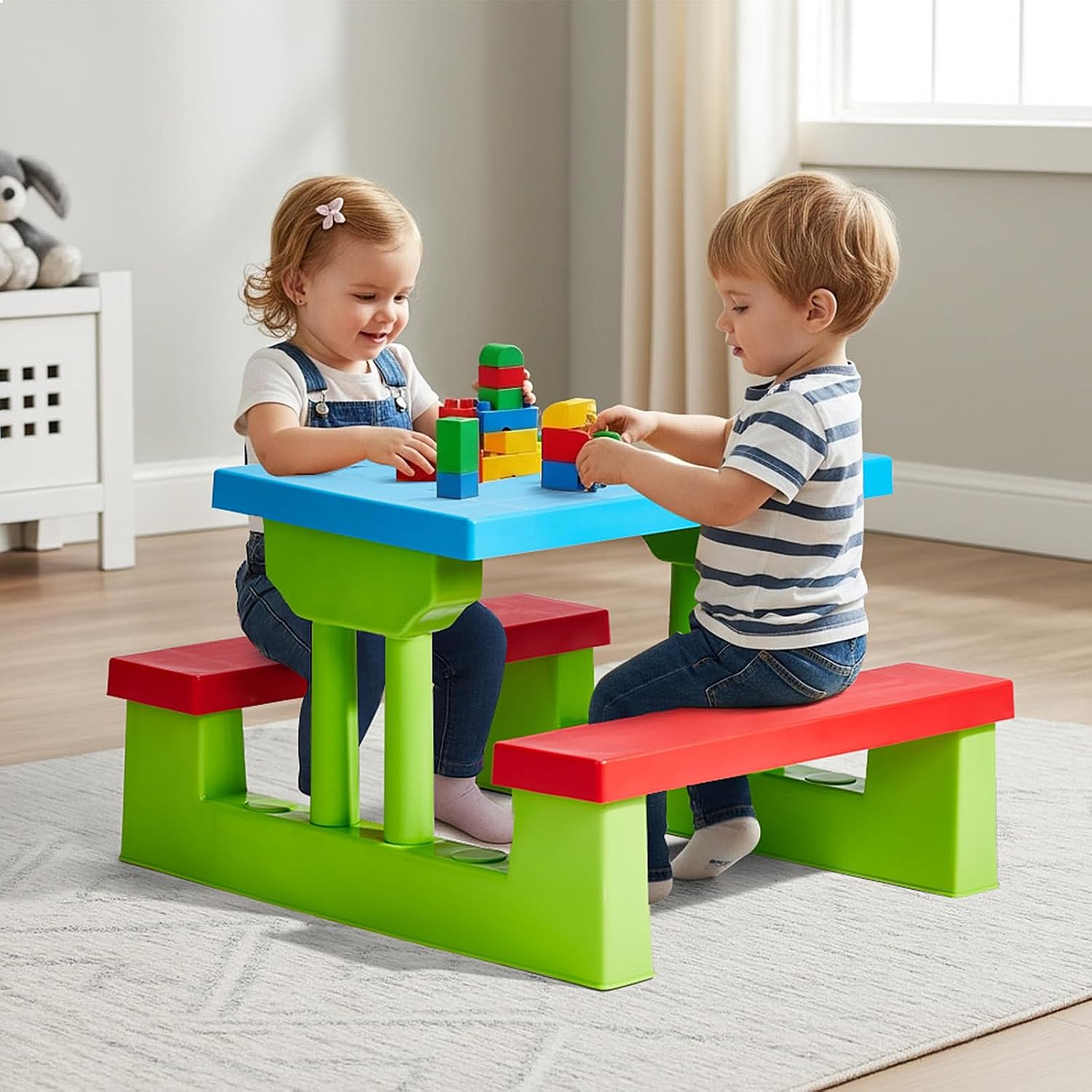 JOYMOR Stół piknikowy dla dzie – Kids Outdoor Bench With Umbrella recenzja i cena