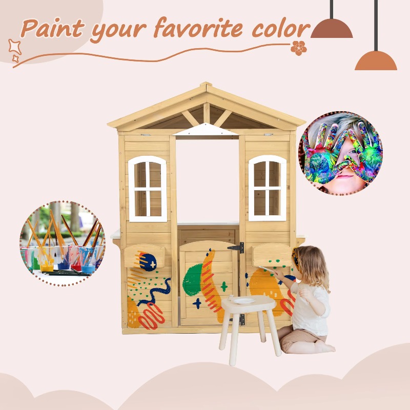 Nowoczesny klasyczny domek dla – Kids Outdoor Wooden Playhouse recenzja i cena