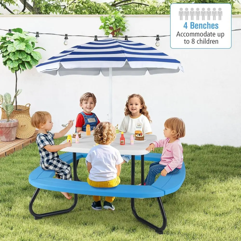 Stół piknikowy dla 8 osób z pa – Kids Outdoor Bench With Umbrella recenzja i cena