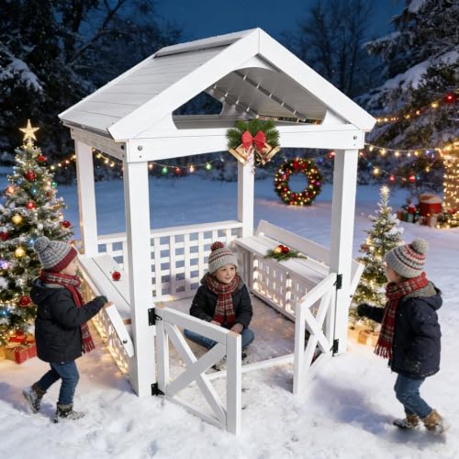 Drewniany domek do zabawy dla  – Kids Outdoor Wooden Playhouse recenzja i cena