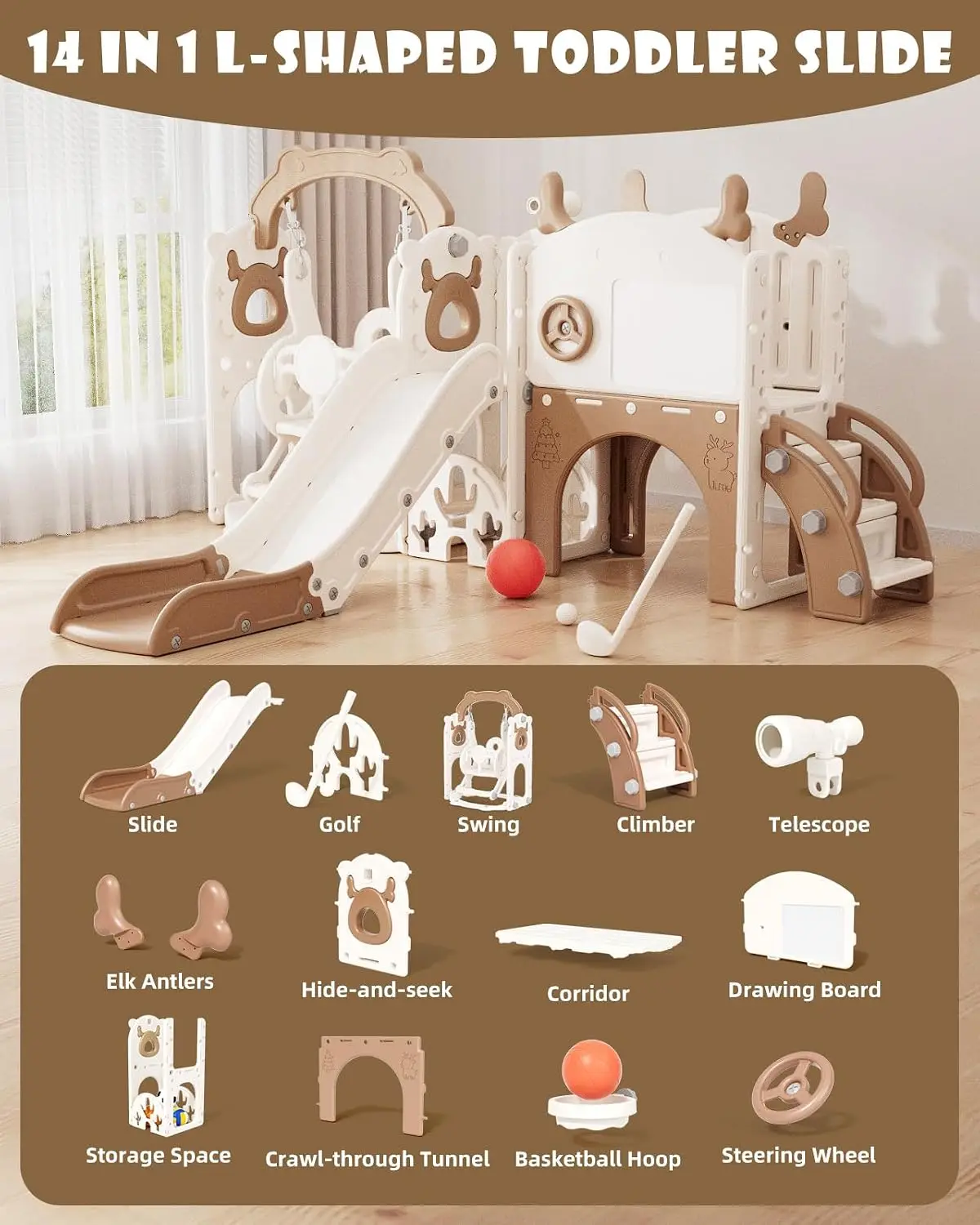 Zestaw zjeżdżalni i huśtawki 1 – Kids Outdoor Slide Set recenzja i cena