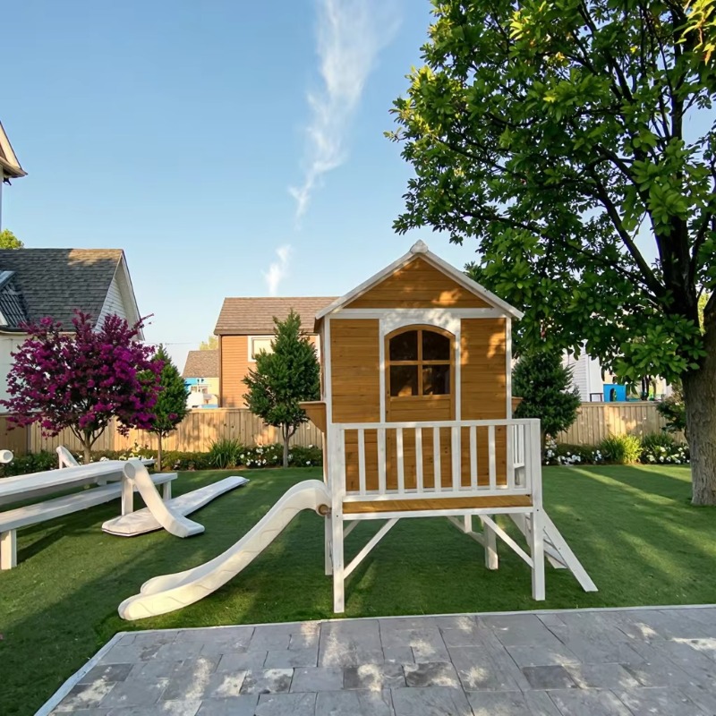Nowoczesny dwupiętrowy drewnia – Kids Outdoor Wooden Playhouse recenzja i cena