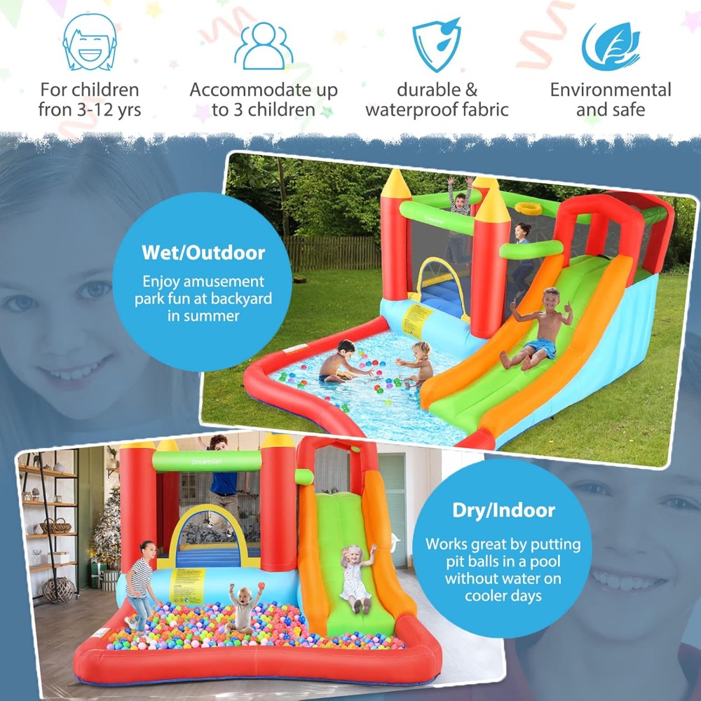 Wielofunkcyjny dmuchany park w – Kids Outdoor Slide Set recenzja i cena