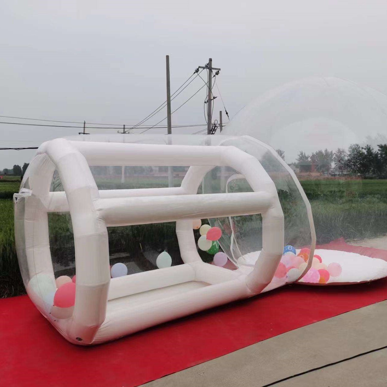 Nadmuchiwany biały zamek do sk – Kids Outdoor Jump House recenzja i cena