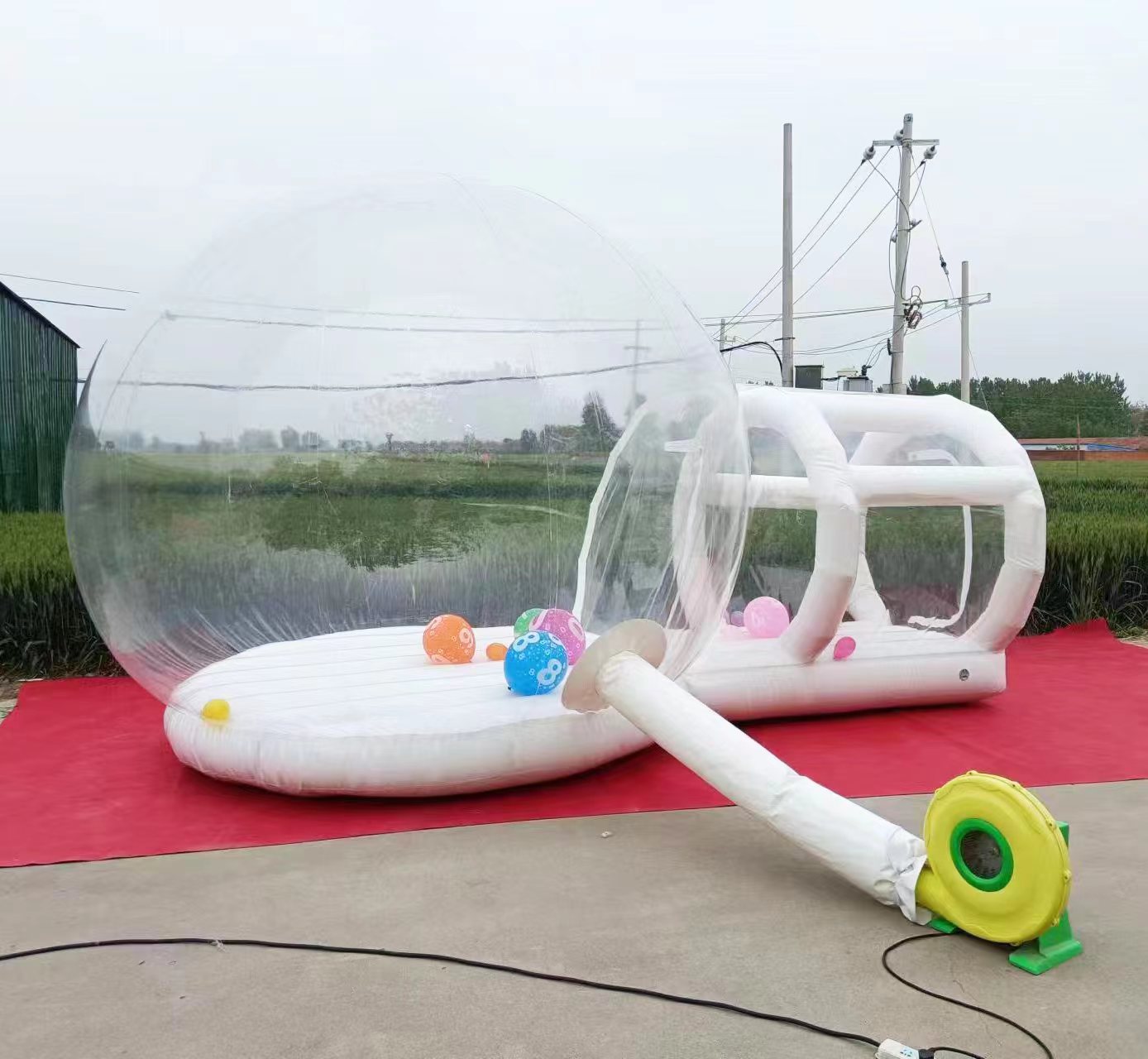 Nadmuchiwany biały zamek do sk – Kids Outdoor Jump House recenzja i cena