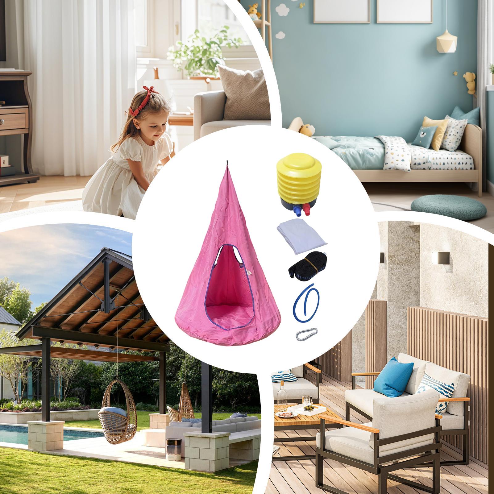 Huśtawka dla dzieci z poduszką – Kids Outdoor Nest Swing recenzja i cena