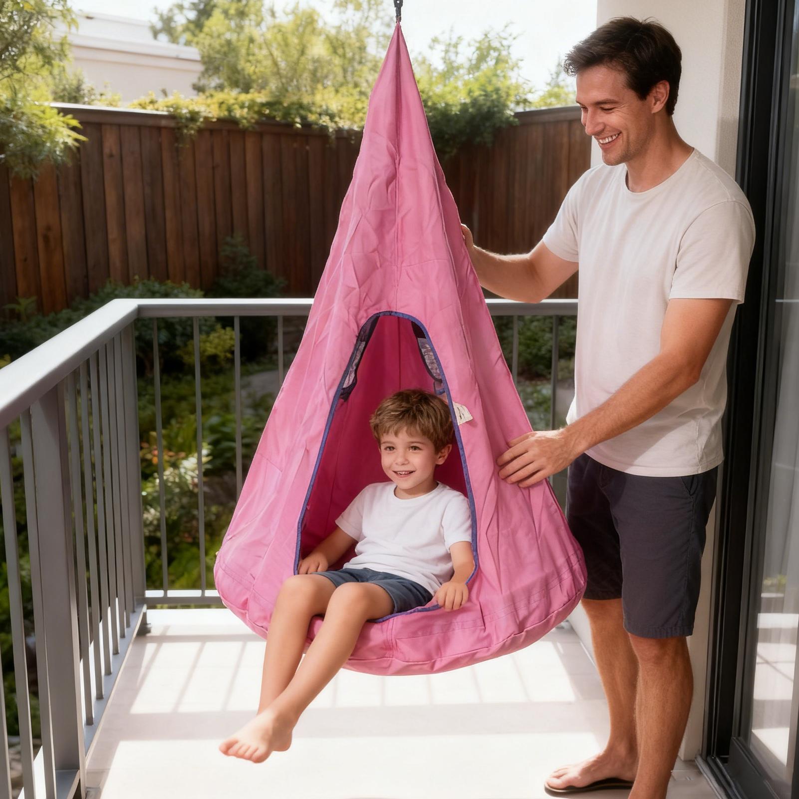 Huśtawka dla dzieci z poduszką – Kids Outdoor Nest Swing recenzja i cena