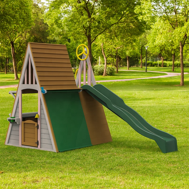 Drewniane zabawki na zewnątrz  – Kids Outdoor Wooden Playhouse recenzja i cena