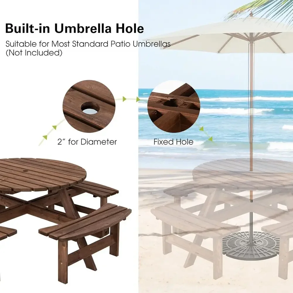 Drewniany zestaw stołu pikniko – Kids Outdoor Bench With Umbrella recenzja i cena