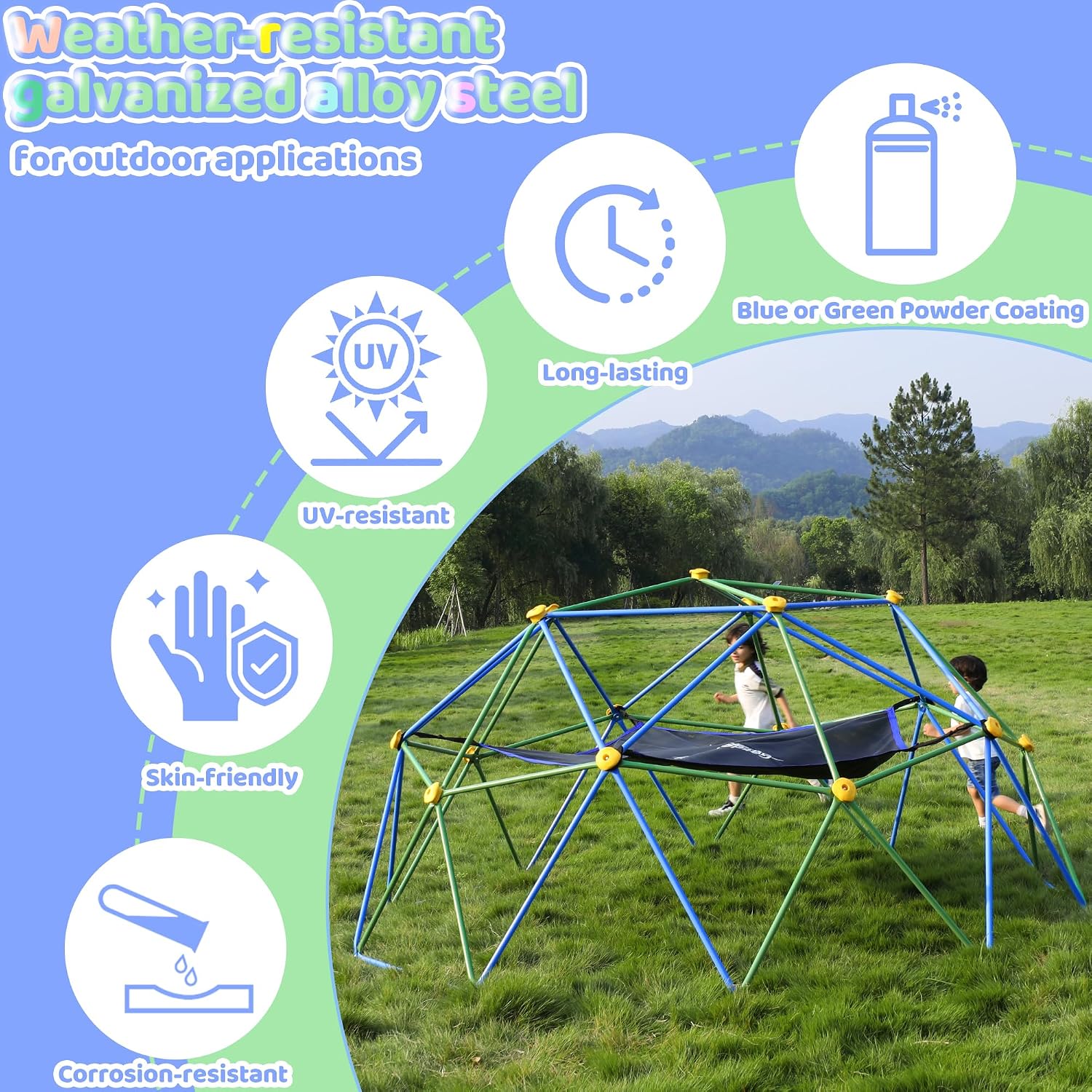 Kopuła wspinaczkowa 3m z hamak – Kids Outdoor Climbing Dome recenzja i cena