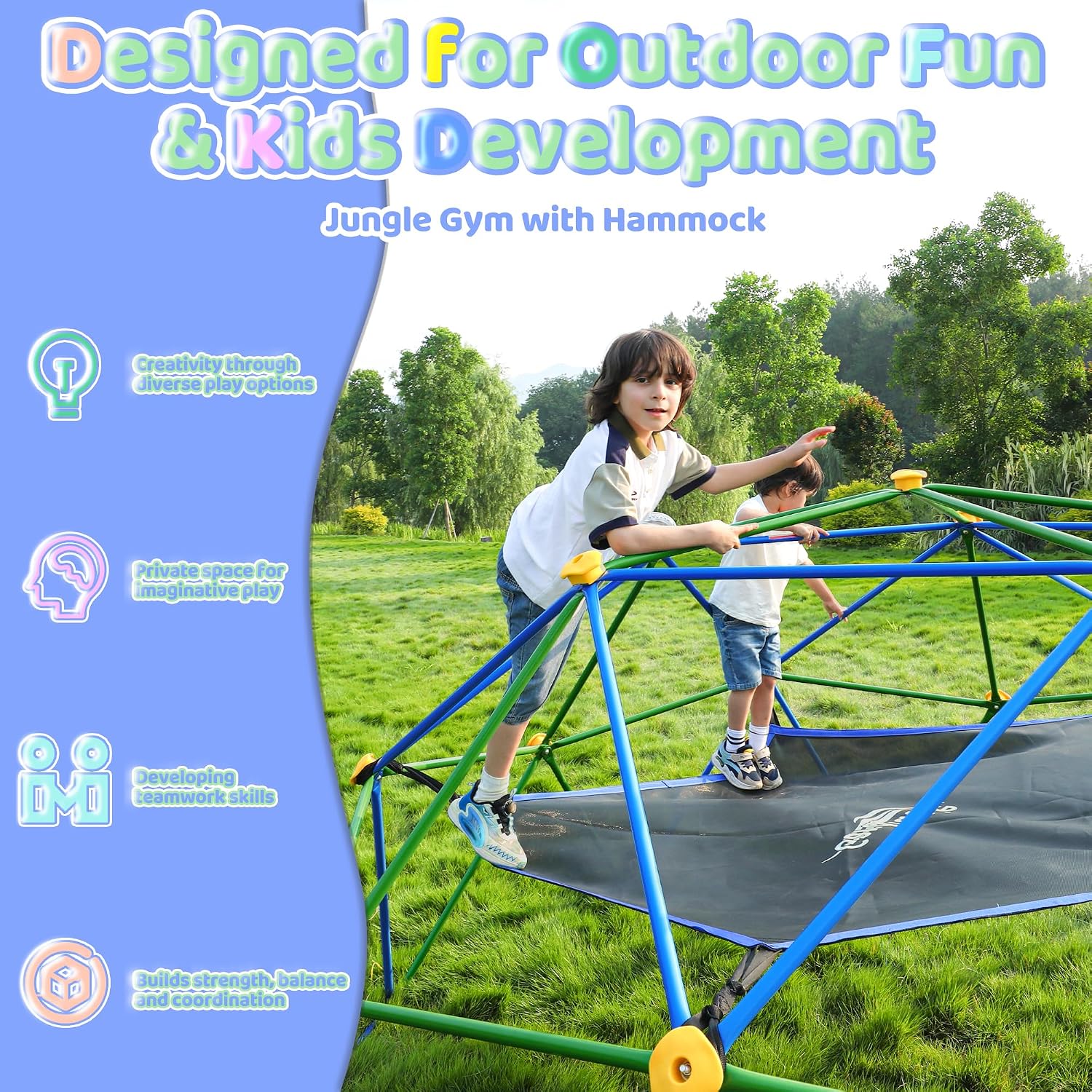 Kopuła wspinaczkowa 3m z hamak – Kids Outdoor Climbing Dome recenzja i cena
