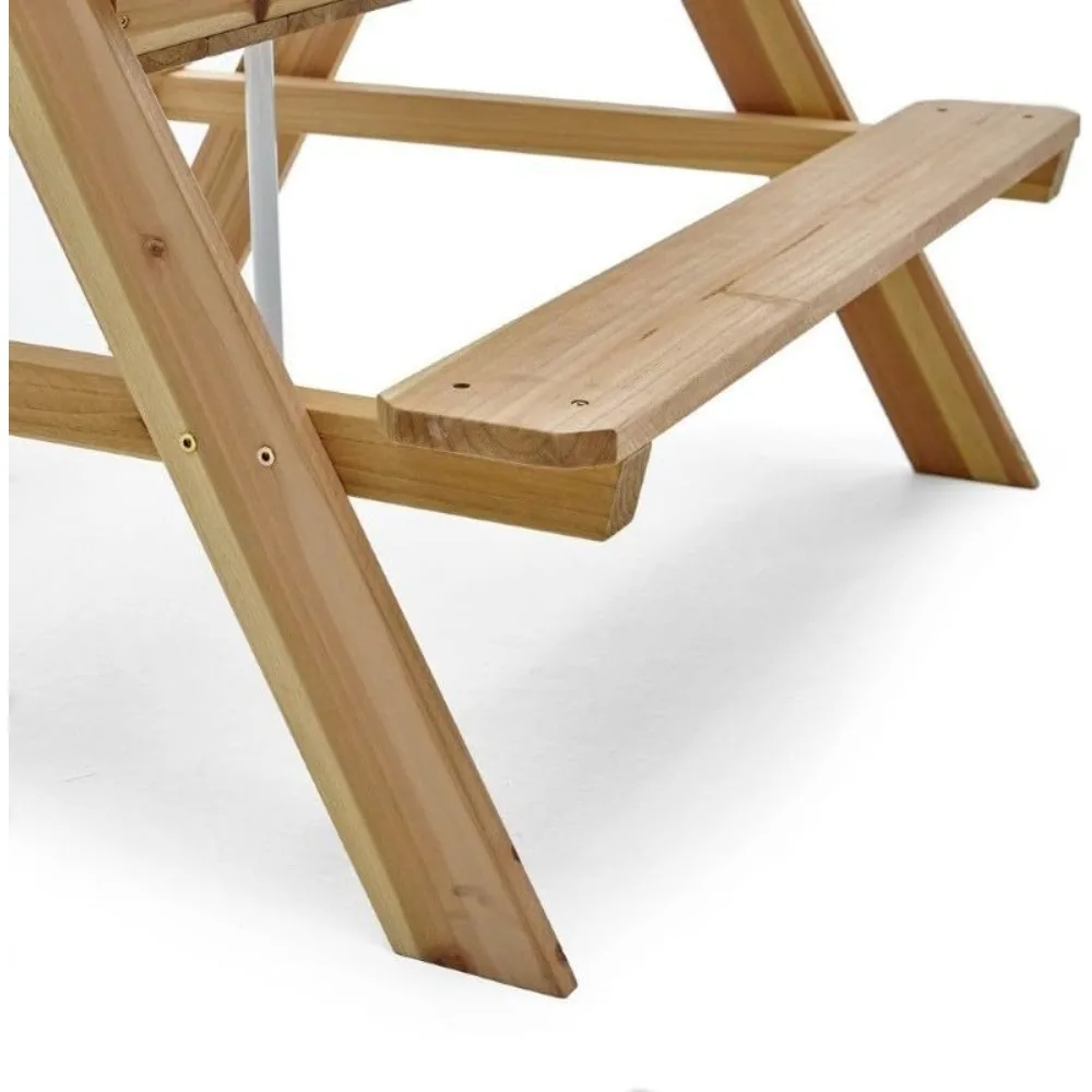 Drewniany stolik piknikowy dla – Kids Outdoor Bench With Umbrella recenzja i cena