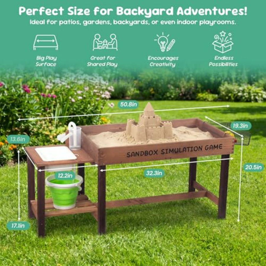 Drewniany stolik do zabawy w p – Kids Outdoor Activity Table recenzja i cena