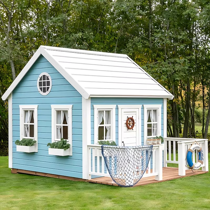 Drewniany domek dla dzieci do  – Kids Outdoor Wooden Playhouse recenzja i cena